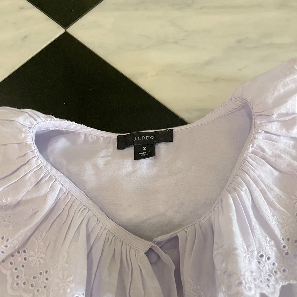J.Crew Ruffled Collar Eyelet Top - Picture 4 of 4